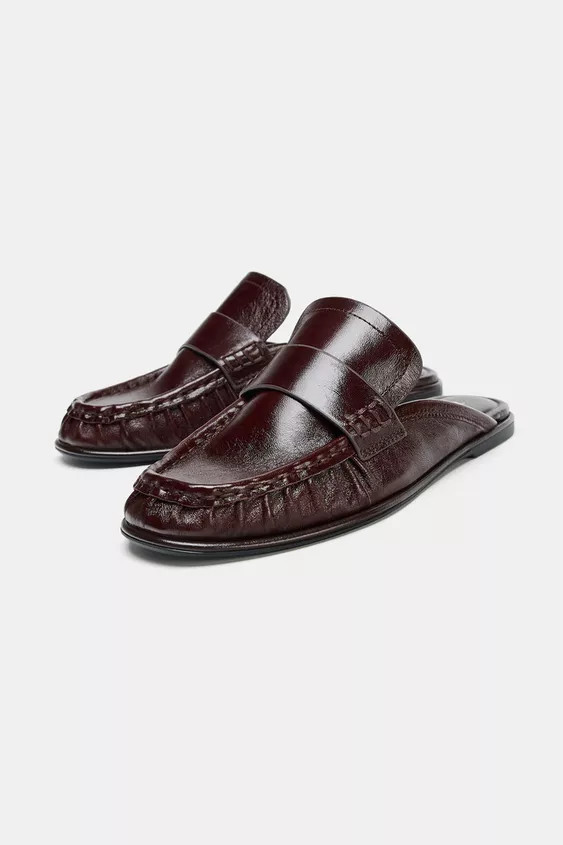 LEATHER MULE LOAFERS | Zara US