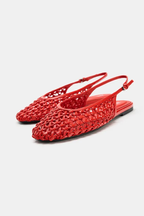 BRAIDED-EFFECT SLINGBACK BALLET FLATS | Zara UK