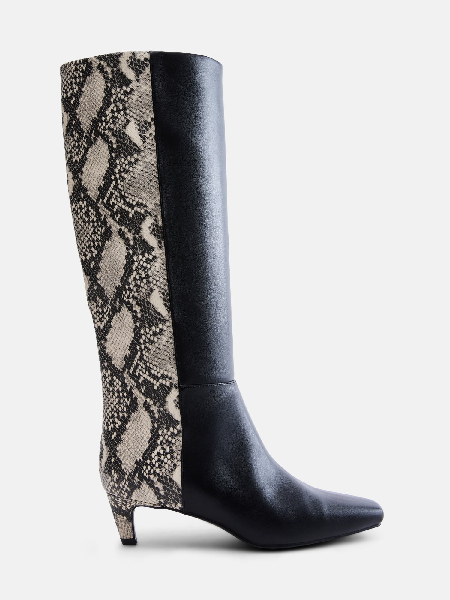 Scoop Women’s Two Tone Kitten Heel Knee High Boot Wide Width Available | Walmart (US)