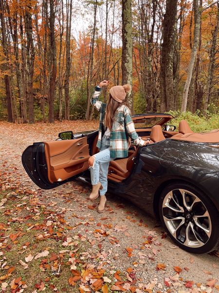 Fall fashion fall style. Ripped jeans with Amazon white bodysuit and green shacket. Tan booties. Chunky boots. Fall foliage trip  

#LTKstyletip #LTKSeasonal #LTKtravel
