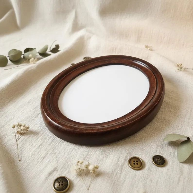 Oak Oval Photo Frame, Natural Wood Picture Frame, Choose Size | Etsy (Global)