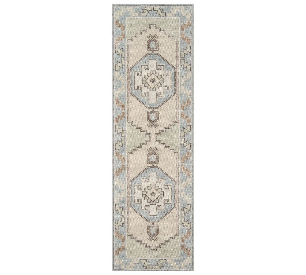 Lenora Rug , 2'3&amp;quot; x 7'6&amp;quot; Runner, Light Blue | Pottery Barn (US)