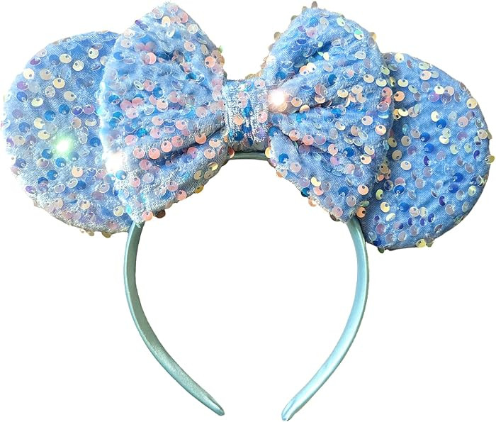 JOYFISCO Mouse Ears Headbands Shiny Bow Mouse Ears Headband Glitter Party Princess Decoration Cos... | Amazon (US)