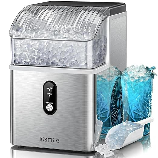 Kismile Nugget Ice Makers Countertop,Portable Ice Machine with Crushed Ice, 35lbs/Day,Self-Cleani... | Amazon (US)