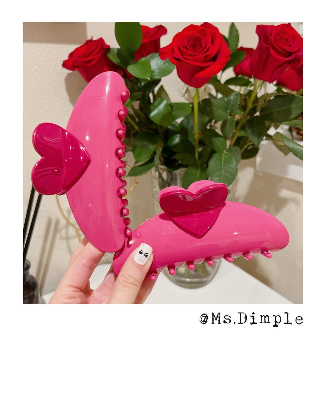 Cute big valentines accessories pink heart shaped pink heart hair accessories / big hair claw cli... | Etsy (US)