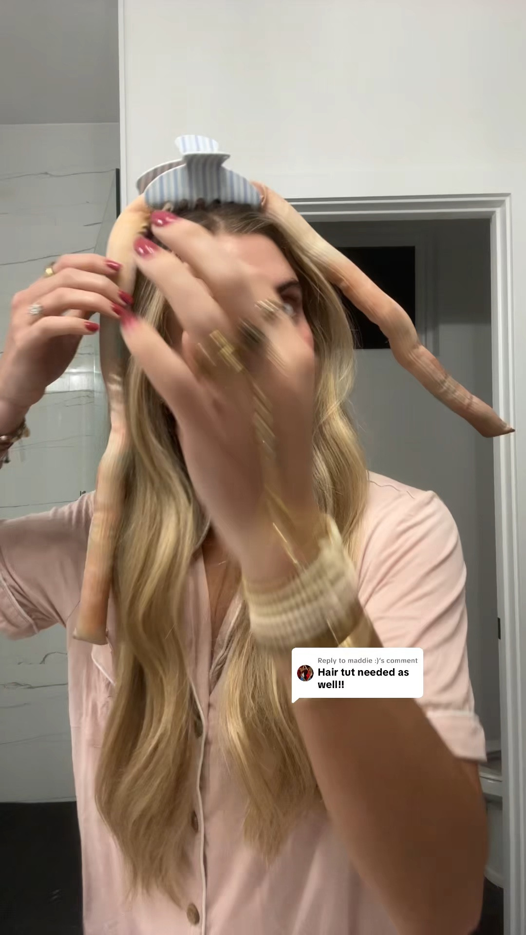 Kitsch Satin Heatless Curling Set - Heatless Hair Curlers to Sleep in - Heatless Curls Overnight - Heatless Curling Rod - No Heat Curls Overnight - Overnight Blowout Rods - Soft Hair Rollers. My greatest hair hack has got to be sleeping in a hair ribbon. This is what gives me my heatless hair curls. These curls are always bouncy, voluminous, shiny, and perfection that require absolutely zero heat, saving my hair on necessary, heat damage while still getting those desirable curls. I have lots of tutorials on how I put them in my hair saved my TikTok and Instagram @sloanevosen. TUTORIAL: https://www.tiktok.com/t/ZP8Y6b72q/ #hair #heatlesscurls #heatlesshair #heatlesswaves #hairstyles #hairhack #hairhealth #heatlesshairstyles #hairroutine #hairribbon #heatlesshaircurler 

#LTKselfcare #LTKBeauty #LTKFindsUnder50