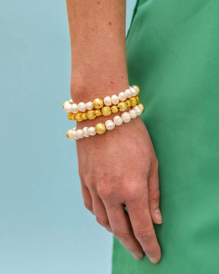 Georgia Beaded Bracelet - Freshwater Pearl and 10mm | Lisi Lerch Inc