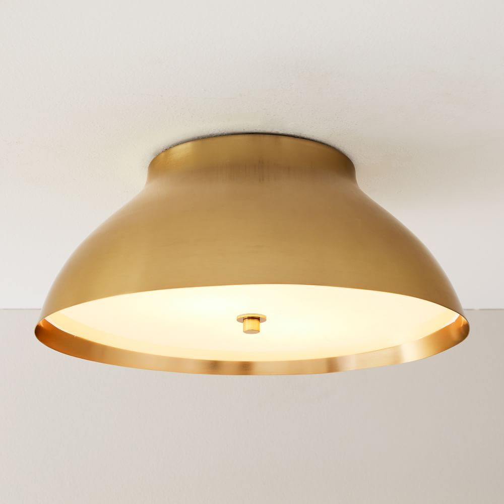 Luz Flushmount, 13&amp;quot;, Brass | West Elm (US)