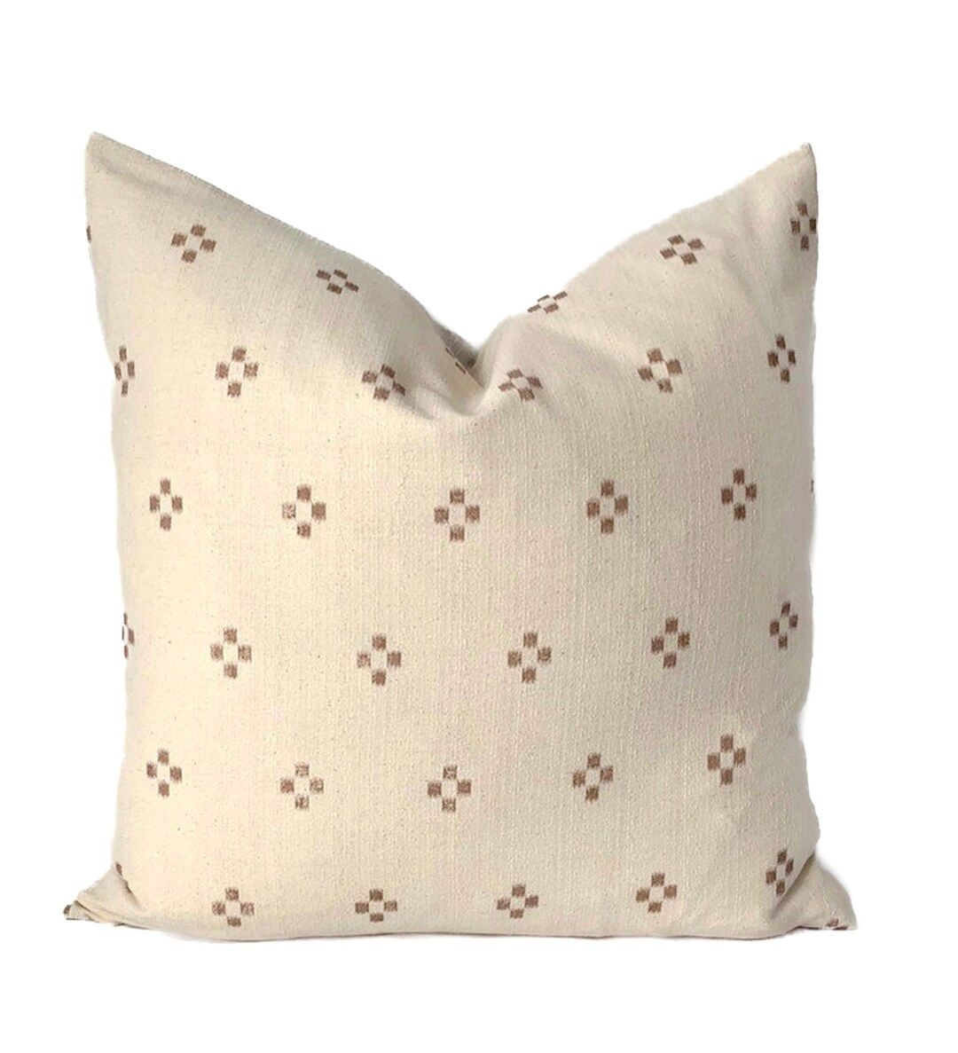 Hmong Textured Weave Pillow Cover, Decorative Dot Design Farmhouse Pillow Cover, Boho Cushion Cov... | Etsy (US)