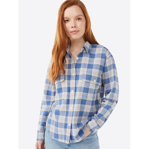 Free Assembly Women’s Long Sleeve Work Shirt - Walmart.com | Walmart (US)