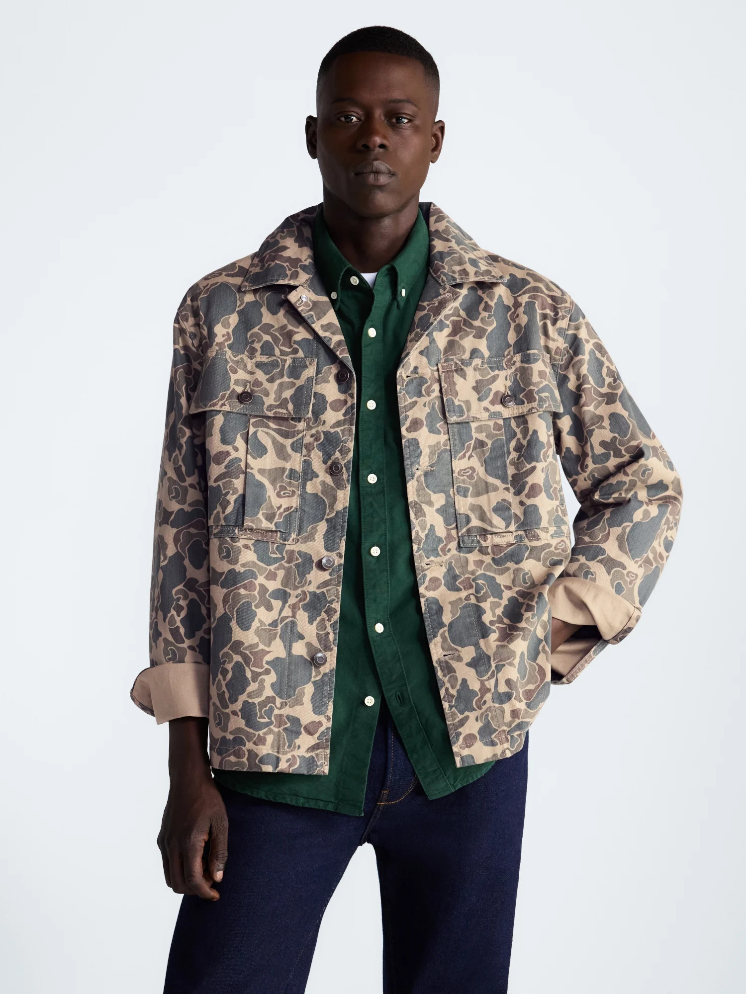 Free Assembly Men's Cotton Camo Utility Jacket, Sizes XS-3XL | Walmart (US)