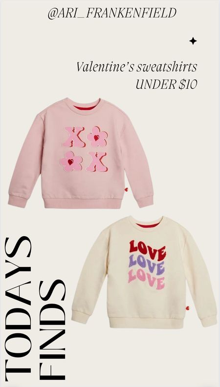 The cutest Valentine’s Day sweatshirts for girls! Under $10 and come in 2T-5T

#LTKkids #LTKstyletip #LTKfindsunder50