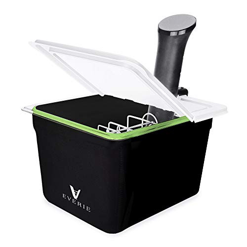 EVERIE 12 Quart Sous Vide Container with Collapsible Hinge Lid, Rack and Insulation Sleeve - Compatible with Anova and Instant Pot Cookers | Amazon (US)