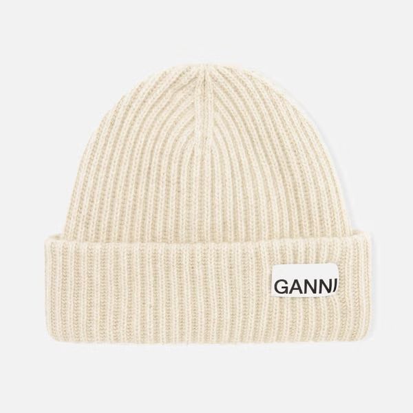 Ganni Women's Rib Knit Beanie - Brazilian Sand | Coggles (Global)