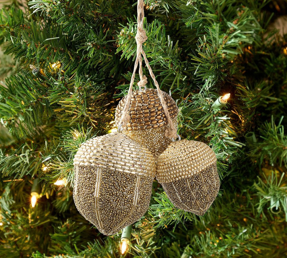 Glass Beaded Acorn Ornament | Pottery Barn (US)