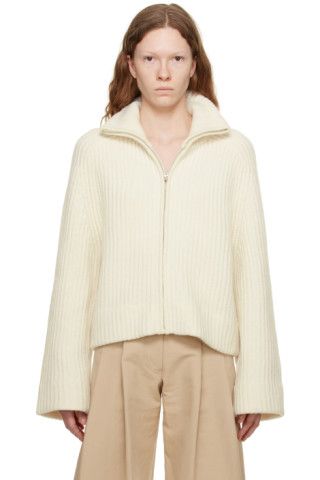 White Zip Sweater | SSENSE