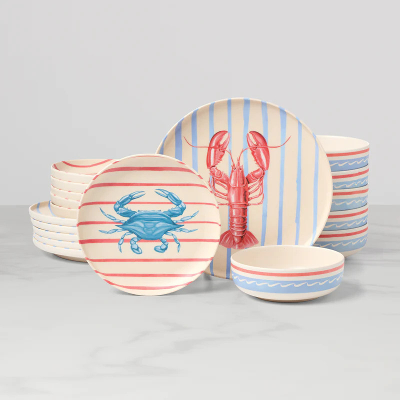 24 Seven Melamine Wharfside 18-Piece Dinnerware Set | Lenox