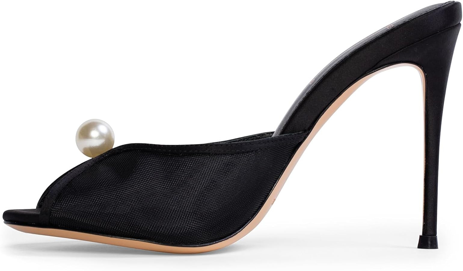 Tacones de malla para mujer con tacón de aguja de 4 pulgadas | Amazon (US)