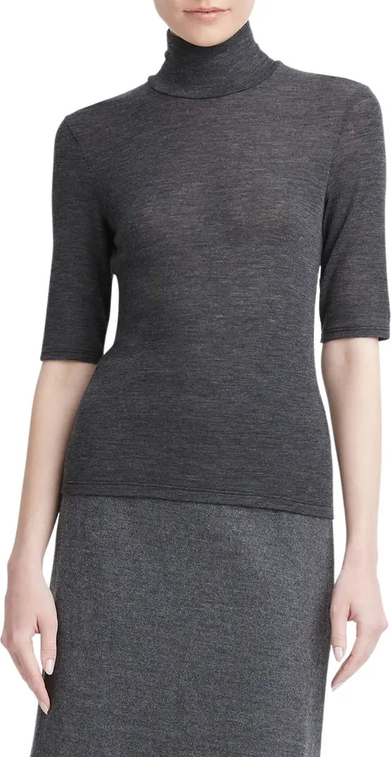 Elbow Sleeve Merino Wool Turtleneck | Nordstrom