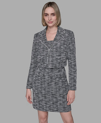 Women's Metallic Knit Tweed Jacket | Macy's