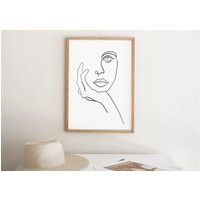 The Thinker Art Print | Line Drawing Inspired By Picasso Modern Poster Minimalist Face Artwork Sketc | Etsy (US)