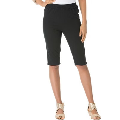 Roaman's Comfort Stretch Bermuda Jean Short - 36 W, Black Denim | Target