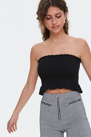 Smocked Cropped Tube Top | Forever 21 (US)