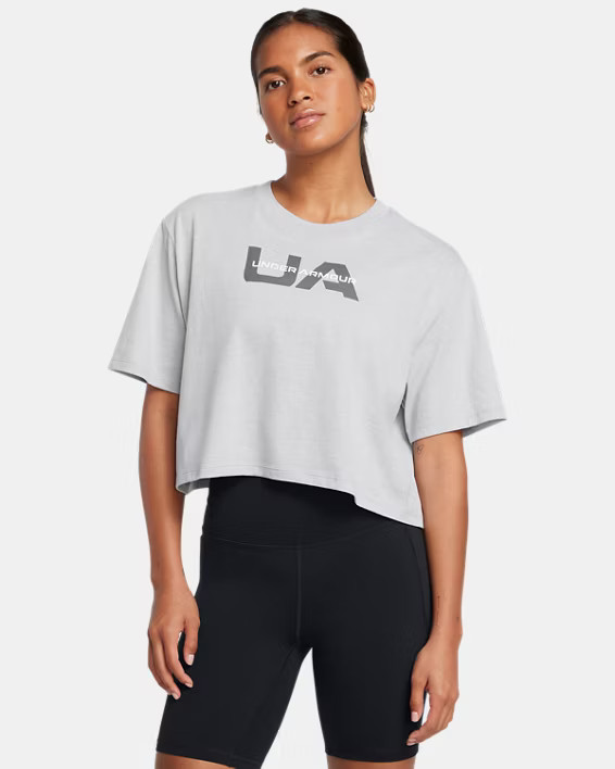 Women's UA Boxy Crop Branded Short Sleeve | Under Armour | Under Armour (US)