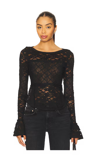 Lace Layering Long Sleeve in Black | Revolve Clothing (Global)