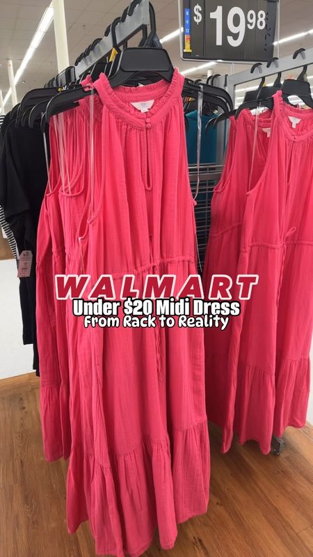 I love these new under $20 Walmart Fashion midi dresses. Come in four colors and are so easy to style. They have pockets and adjustable drawstring waist. I recommend going down a size, maybe even two. I have it in two colors! 

Walmart Fashion. Walmart finds. Walmart new arrivals. LTK under 50. 