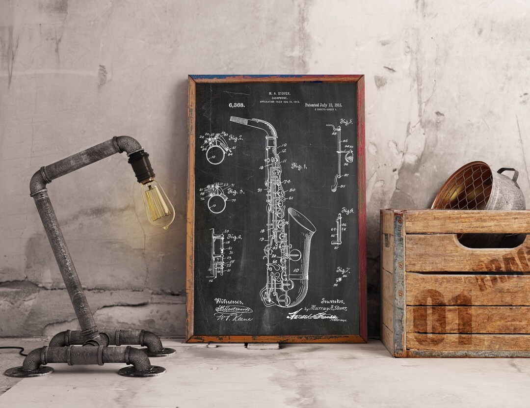 PATENT 1915 Saxophone Printssaxophone Postersaxophone Wall - Etsy | Etsy (US)