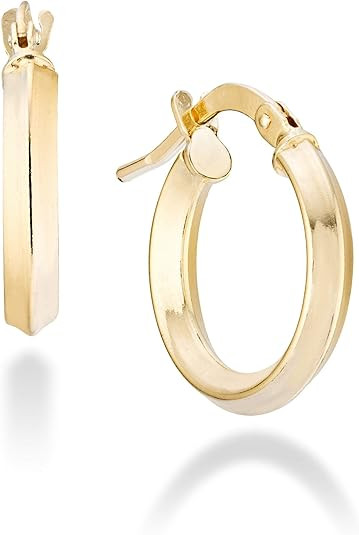 Miabella 18K Gold Plated 925 Sterling Silver 2.5mm High Polished Knife Edge Hoop Earrings for Wom... | Amazon (US)