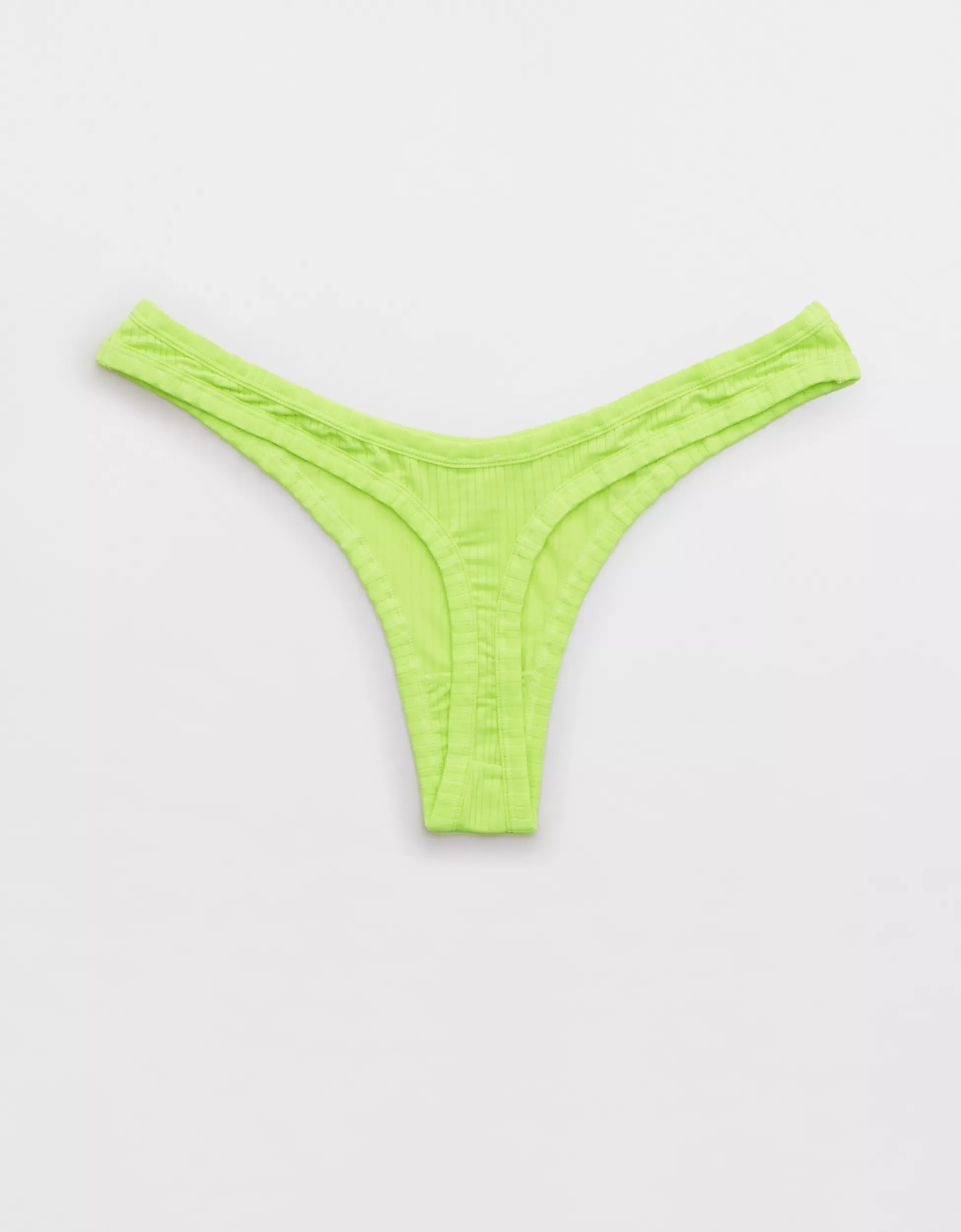 Aerie Modal Ribbed High Cut Thong Underwear | American Eagle Outfitters (US & CA)