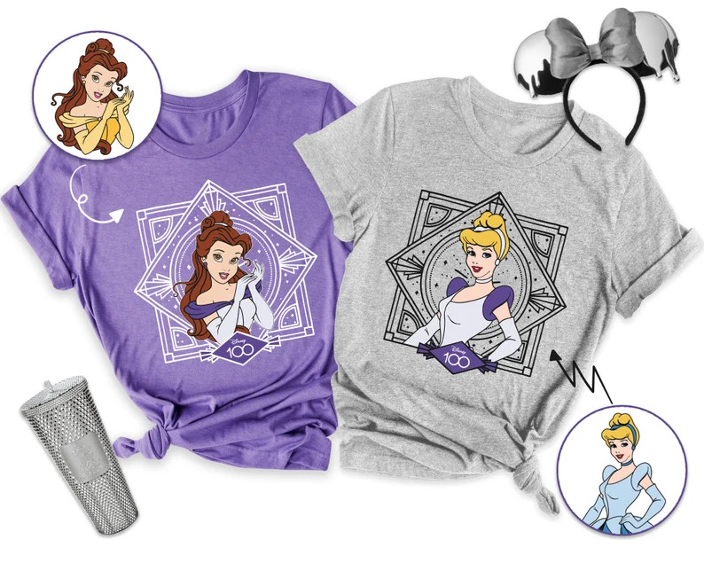 Custom Disney100 Disney Princess Shirt / Disney 100 Years Of Wonder Tee / Disneyland 100th Annive... | Etsy (US)