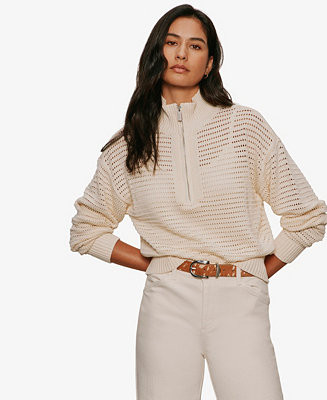 Sanctuary Women's Open Knit Quarter-Zip Sweater - Macy's | Macy's