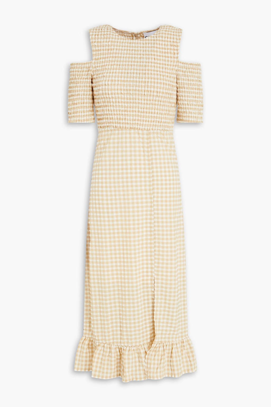 Midikleid aus Seersucker mit Gingham-Karo und Cut-outs | The Outnet (UK and Europe)