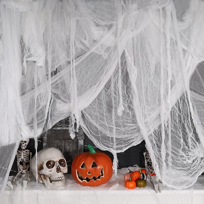 410 x 80 in Halloween Creepy Cloth for Yard and Outdoor Decorations,White | Amazon (US)