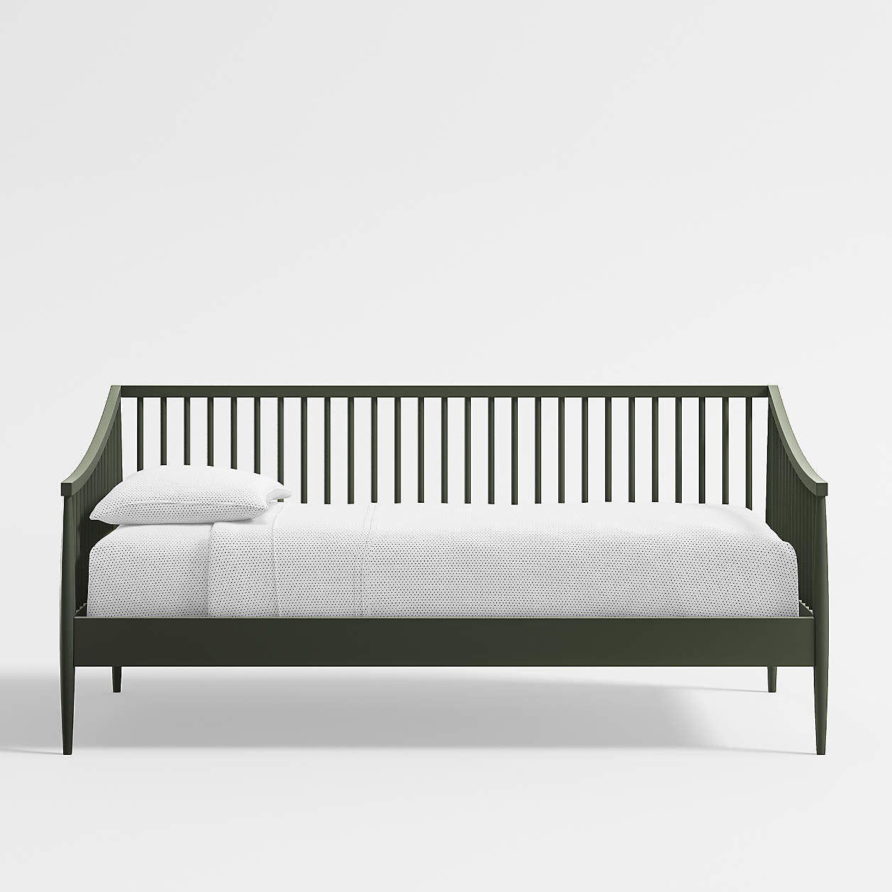 Hampshire Olive Green Spindle Wood Kids Daybed + Reviews | Crate & Kids | Crate & Barrel