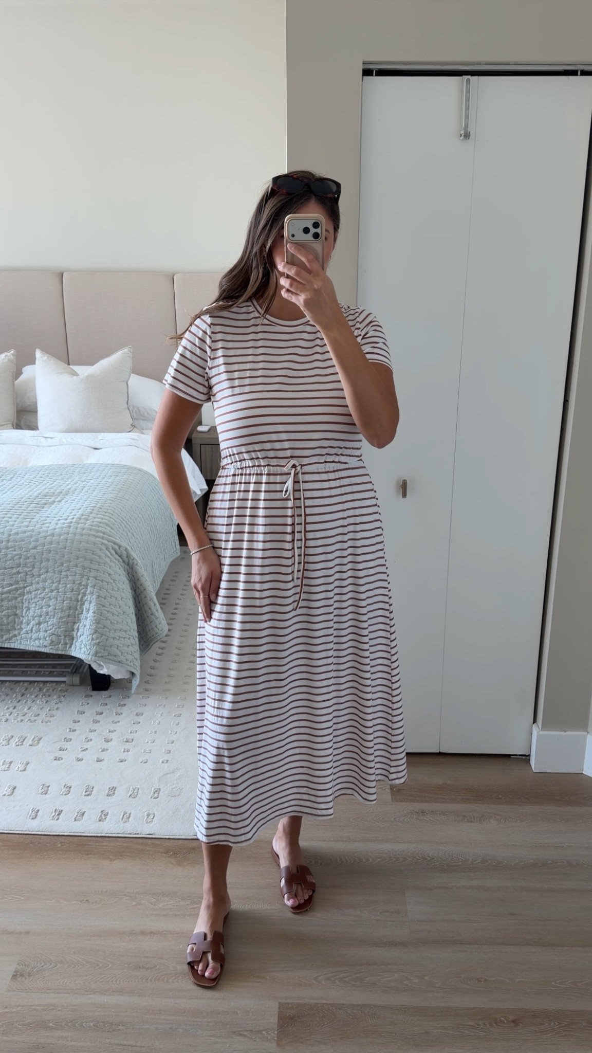 The easiest throw-on dress 🤎

striped midi dress, casual summer outfit, everyday t shirt dress, neutral sandals outfit, comfy chic style, affordable amazon dress, effortless mom 

#LTKootd #LTKTravel #LTKMidsize
