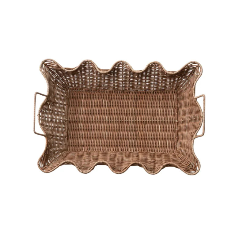 Rattan Scalloped Tray | Eco Chic Home