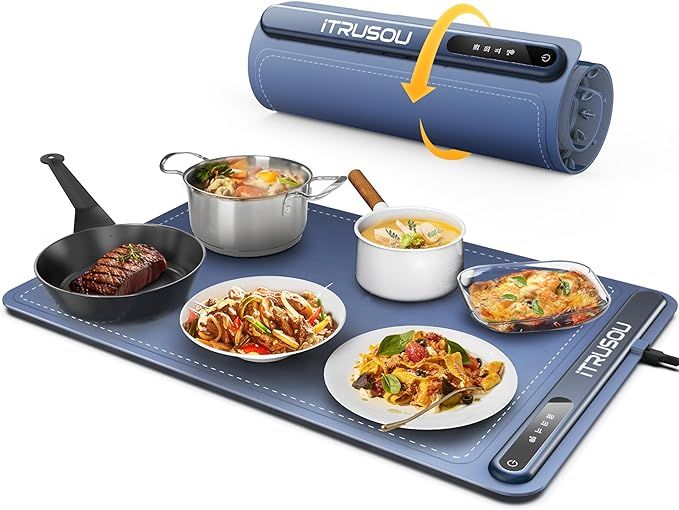 Electric Warming Tray - Full Surface Heating,Rollable & Portable,Premium Silicone Nano-Material,3... | Amazon (US)