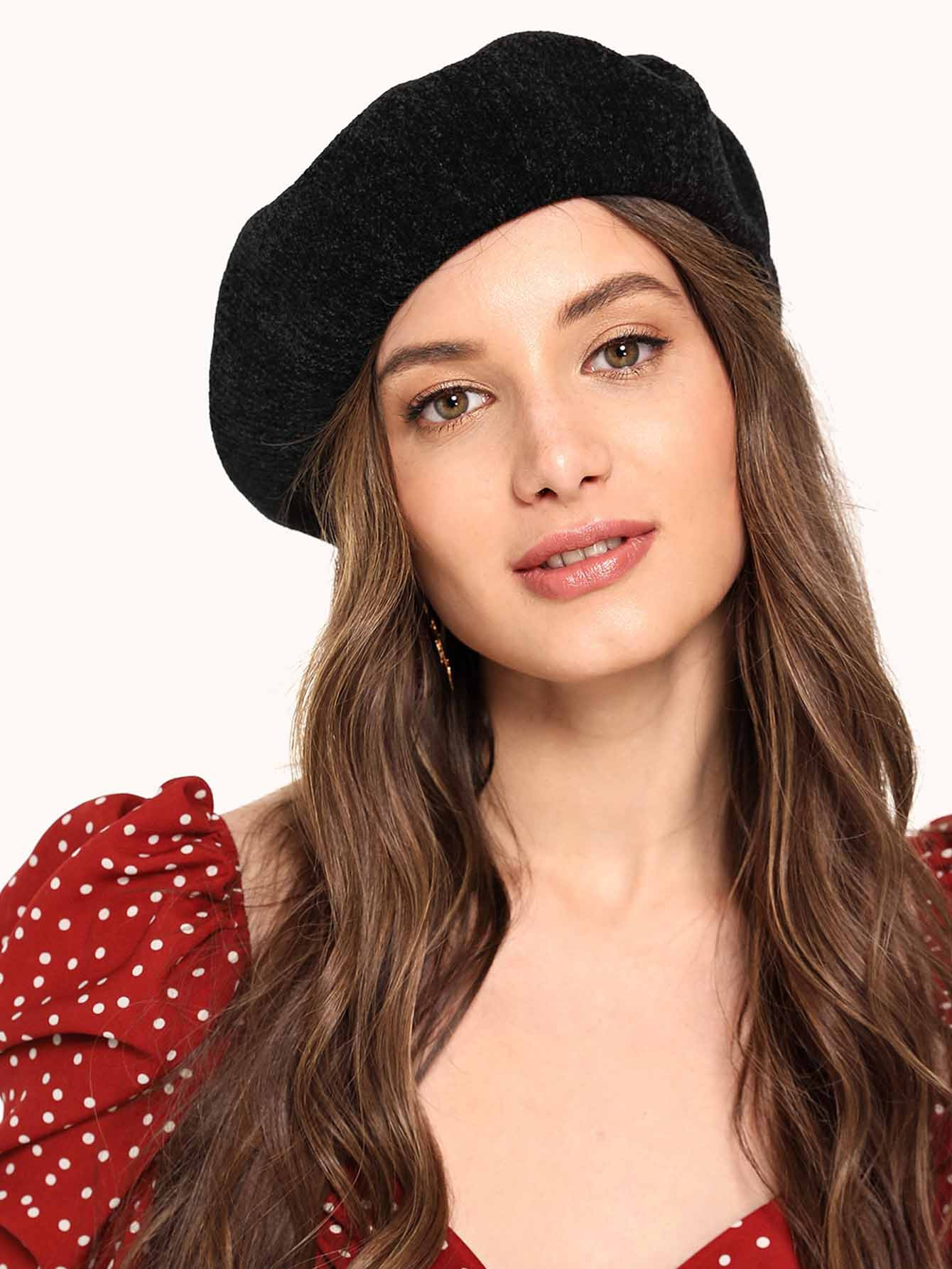Chenille Plain Beret Cap | SHEIN