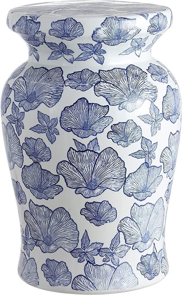 JONATHAN Y TBL1018A Poppies 17.7" Ceramic Garden Stool, Stylized Flower Design, Coastal, Contempo... | Amazon (US)