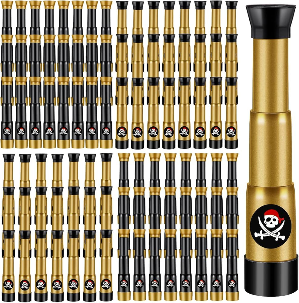 Deekin Plastic Pirate Telescopes Bulk for Pirate Party Favors Mini Spyglass for Halloween Pirate ... | Amazon (US)