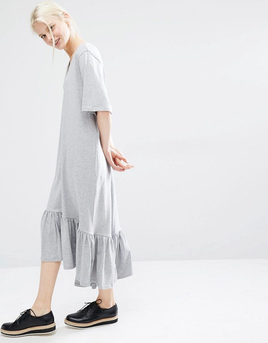 Monki Ruffle Hem Midi Dress | ASOS US