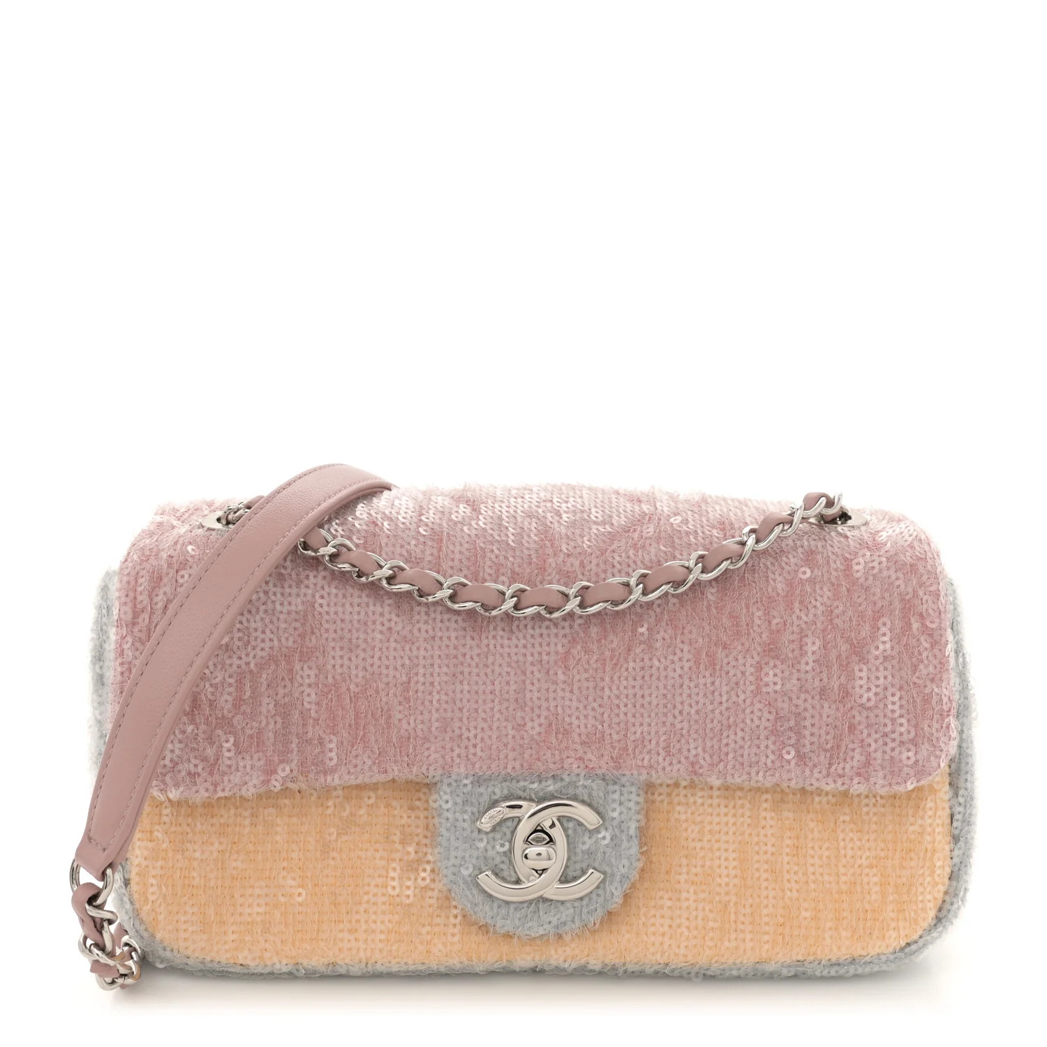 Sequin Mini Waterfall Flap Pink Blue Yellow | FASHIONPHILE (US)