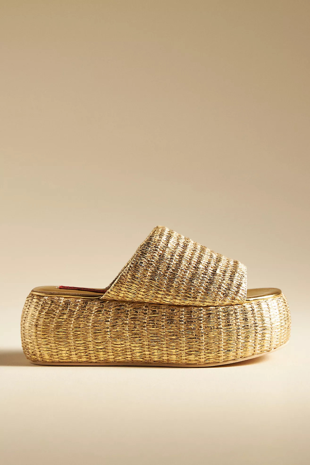 SIMONMILLER Cloudy Raffia Platform Slide Sandals | Anthropologie (US)