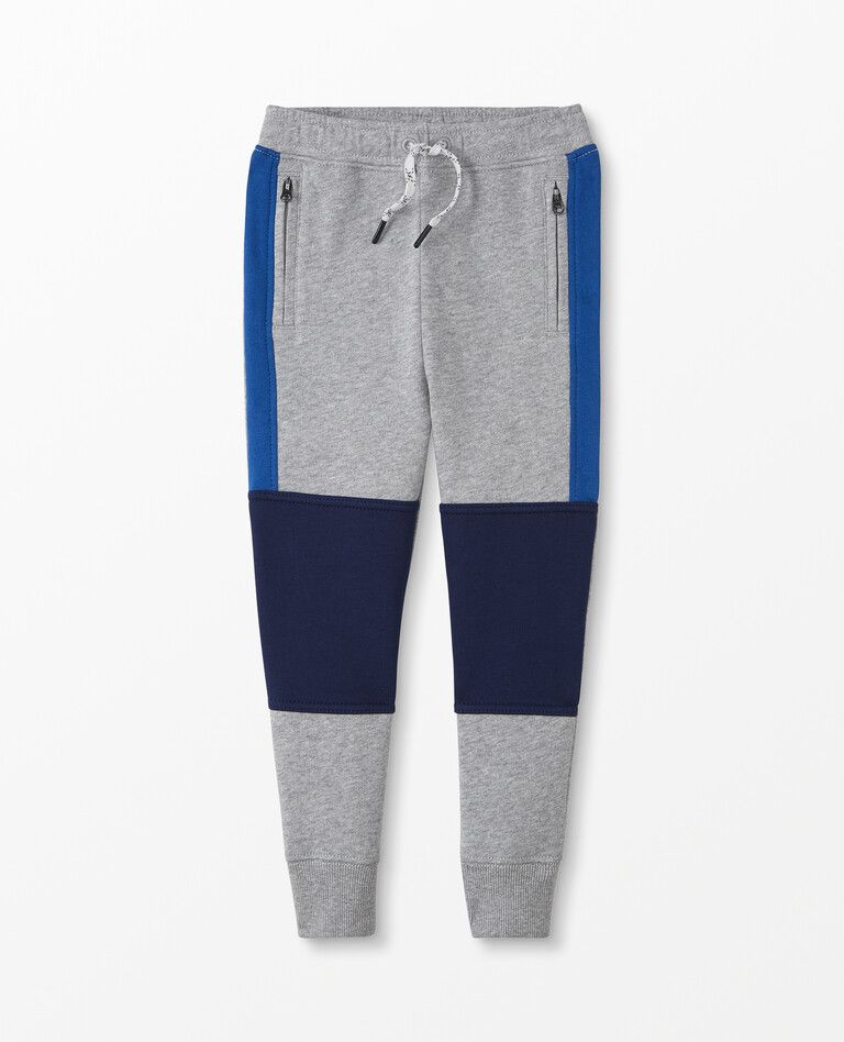 Colorblocked Double Knee Slim Sweatpants In French Terry | Hanna Andersson