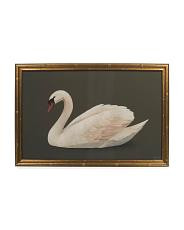 24X16 White Swan Wall Art, Gold | TJ Maxx