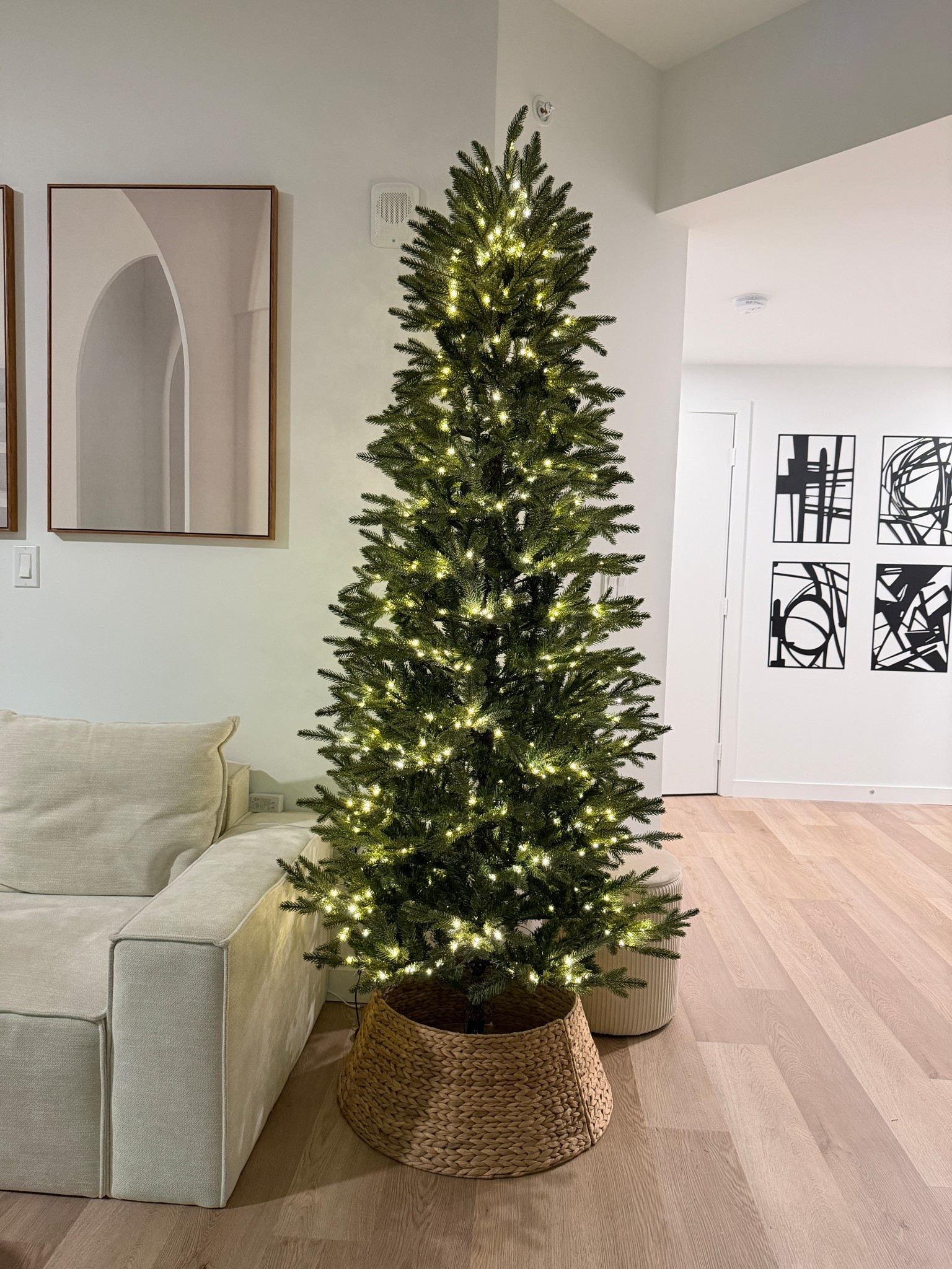 Christmas tree pre-lit lights slim 7.5ft with woven tree collar

#LTKCyberWeek #LTKHome #LTKHoliday